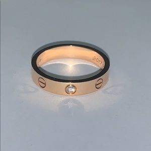 Cartier one diamond pink gold love ring